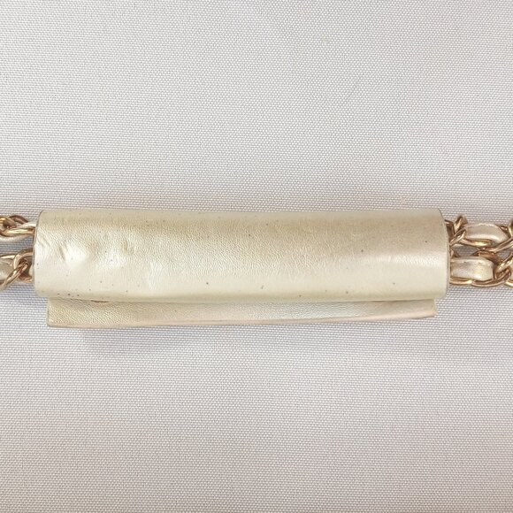 Shoedazzle Champagne Gold Shimmery Metallic Quilted Cross-shoulder Clutch Bag - Picture 9 of 9